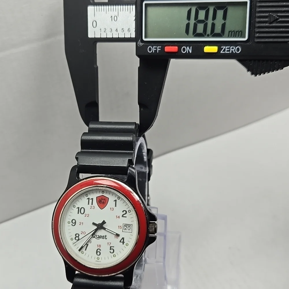 Mens Quest Army Military Style Date Watch 3ATM Quartz LDW-50 New Battery